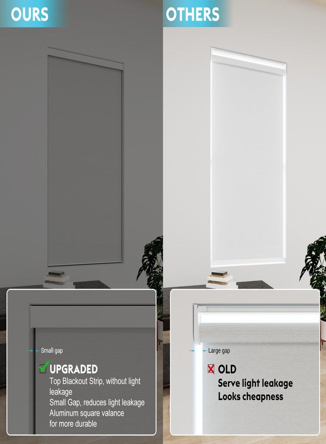Blindify Blackout Roller Shades, Free-Stop Cordless Roller Blinds for Windows, Thermal Insulated Fabric Window Shades UV Protection for Home, Office, Bedroom, Door, White, 32" W x 72" H - Image 5